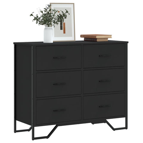 Chest of Drawers Black 91x35.5x74.5 cm Engineered wood 3295302