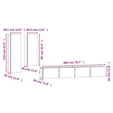 ZNTS 4 Piece TV Cabinet Set Concrete Grey Engineered Wood 3114633