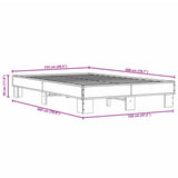 Bed Frame without Mattress Brown Oak 120x200 cm 845866