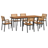 7 Piece Garden Dining Set Solid Wood Acacia and Metal 3155420