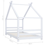 Kids Bed Frame White Solid Pine Wood 90x200 cm 289612