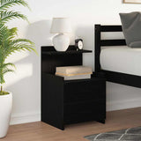 Bedside Cabinet with 2 Drawers Black 40x36.5x62 cm 858634