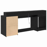 Desk with Drawer Black oak 200 x 55 x 91 cm Engineered wood 3365616