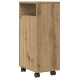 Narrow Bathroom Cabinet with Wheels Artisan Oak Engineered Wood 855240
