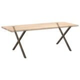 Dining Table Legs X-Shaped 2 pcs Natural Steel 90x cm Steel 4012927
