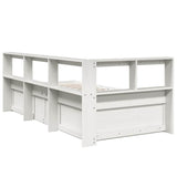 ZNTS Bookcase Bed without Mattress White 90x190cm Solid Wood Pine 3324482