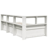 Bookcase Bed without Mattress White 90x190cm Solid Wood Pine 3324482