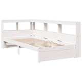 Bookcase Bed without Mattress White 90x200 cm Solid Wood Pine 3324359