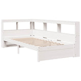 Bookcase Bed without Mattress White 100x200 cm Solid Wood Pine 3324357