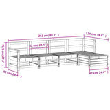 5 Piece Garden Sofa Set White Solid Wood Pine 3250845