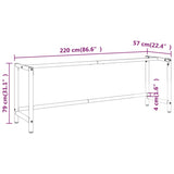 Work Bench Frame Matte Black and Matte Red 220x57x79 cm Metal 151458