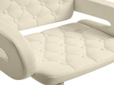 PU Leather Upholstered Swivel Bar Stool, Height Adjustable with Back, Armrest, Footrest, Beige T3398P328152