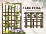 Wooden Trellis Planter, Raised Garden Bed with Wheels and Bed Liner, to Climb and Grow Vegetables, T3398P317695