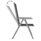 Garden Chair Set of 6 Black and silver Aluminium, Textilene 312183