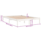 810028 Bed Frame without Mattress White Solid Wood 160x200 cm