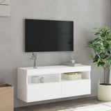 TV Wall Cabinet with LED Lights White 100x30x40 cm 837211