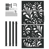 Garden Gate Black 100x175 cm Steel Wave Design 4100972