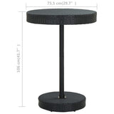 Garden Table Black PE Rattan Lightweight Garden Table Round 45859