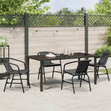 Garden Dining Set 5 pcs Black Powder-Coated Steel 3379383