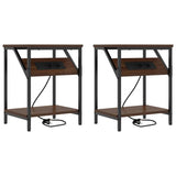 Bedside Cabinet 2 pcs Brown Oak 38 x 30 x 48 cm Engineered Wood 859589