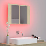 LED Mirror Cabinet Sonoma Oak Engineered Wood, Acrylic Medium 804959