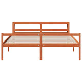 Bed Frame with Headboard 2 pcs Wax Brown Solid Pine Wood 3422717