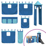 Kids' Loft Bed with Tower Blue 80x200 cm Solid Wood Pine 3309126