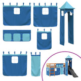 Kids' Loft Bed with Tower Blue 80x200 cm Solid Wood Pine 3309126