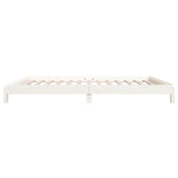 Stack Bed without Mattress White 80x200 cm Solid Wood Pine 820398