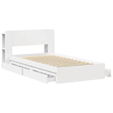 Bed Frame with Storage White 75 x 190 cm Engineered Wood 3433531