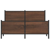 Metal Bed Frame without Mattress Brown Oak 160x200 cm 3301372