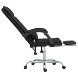 Massage Reclining Office Chair Black Faux Leather 349813