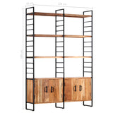 4-Tier Bookcase 124x30x180 cm Solid Acacia Wood 284416