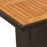Garden Dining Set 7 pcs Black and brown Poly Rattan 3261623