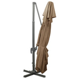 Cantilever Garden Parasol with Double Top Taupe 400x300 cm 312375
