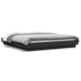 Bed Frame with LED Lights without Mattress Black 160x200cm 3281085