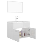 ZNTS Bathroom Furniture Set High Gloss White Engineered Wood 3071321