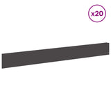 Lawn Edging 20 pcs 100 x 12 cm Steel Black 8008785