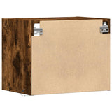 ZNTS Wall-mounted Bedside Cabinet with LED Lights Smoked Oak 852069