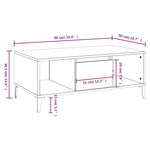 ZNTS Coffee Table Smoked Oak 90x50x36.5 cm Engineered Wood 821073