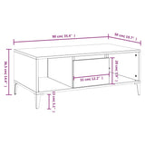 ZNTS Coffee Table Smoked Oak 90x50x36.5 cm Engineered Wood 821073