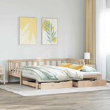 Daybed with Trundle and Drawers without Mattress 80x200 cm 3302181