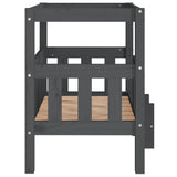 Dog Bed Grey 65.5x50.5x70 cm Solid Wood Pine 822374