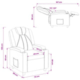 Recliner Chair Grey 75 x 95 x 106 cm Fabric 42051142