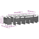 Garden Dining Set Foldable Rectangular Modern Removable Covers 3210696