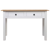 Console Table White 110x40x72 cm Solid Pine Wood Panama Range 282681
