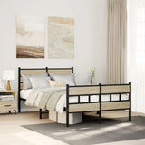 Metal Bed Frame without Mattress Sonoma Oak 120x200 cm 4017118