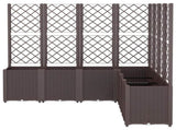 Garden Planter with Trellis Brown 160x160x140 cm PP 367885