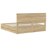 Bed Frame with Drawer Sonoma Oak 180 x 200 cm Engineer Wood 3410158