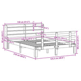 Bed Frame Natural Solid pine wood Double Bed Frame Rectangular 3306851